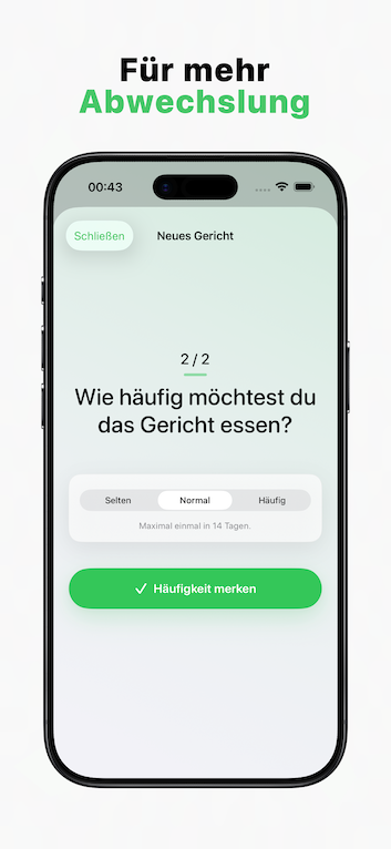 Was esse ich heute App Ansicht